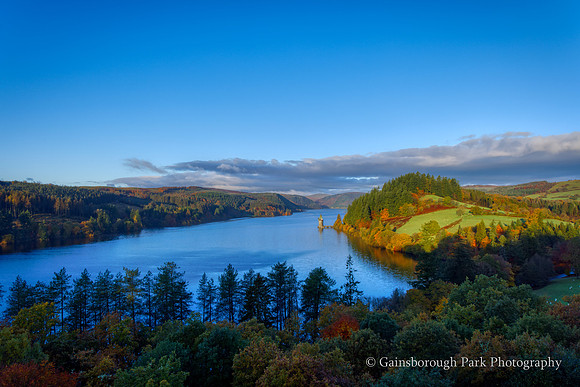Clear morning sky over Lake Vyrnwy